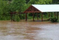 flooded picnic shelter