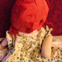 Bald Raggedy Ann doll