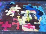 chalk drawing of jigsaw puzzle